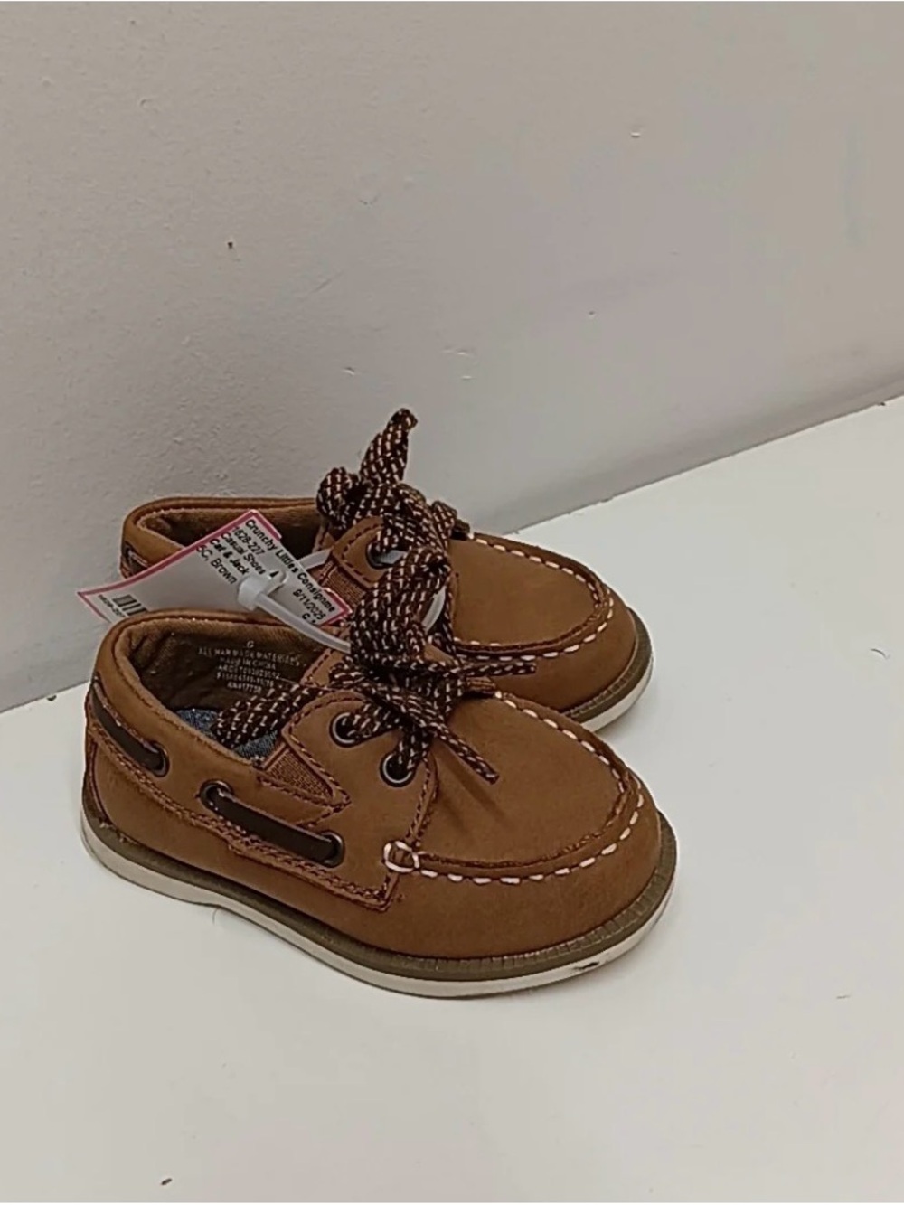 Cat & Jack Toddler Brown Moccasin Boat Shoes stock(38)